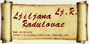 Ljiljana Radulovac vizit kartica